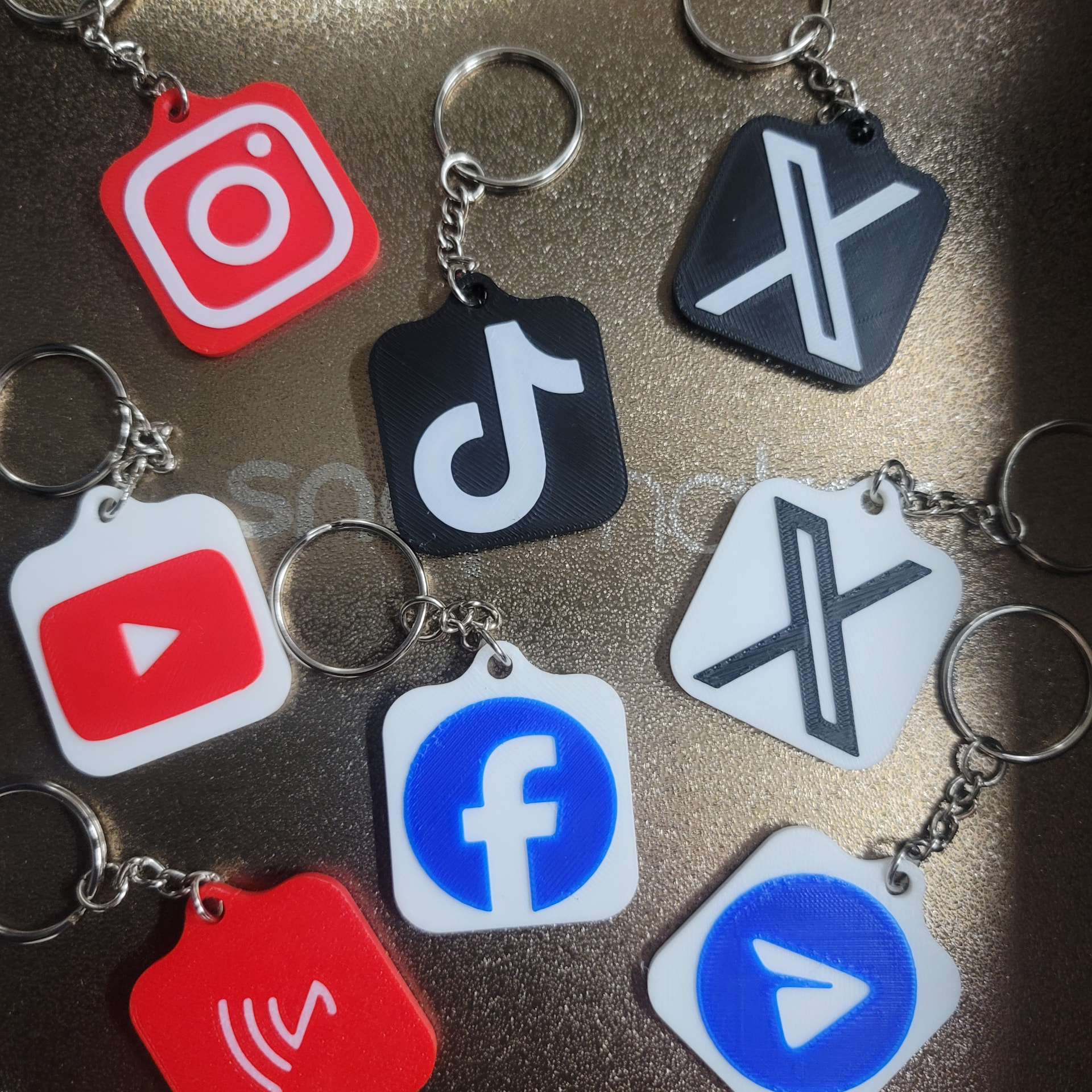 Sweet TAP NFC keychains with social media logos
